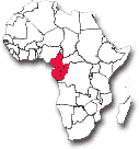 Carte de l'Afrique: projet DABAC au Gabon, Cameroun et Congo